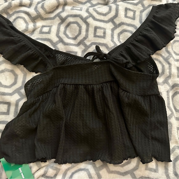 SHEIN EZwear Ruffle Trim Knot Front Peplum Top Small NWT - Picture 4 of 5